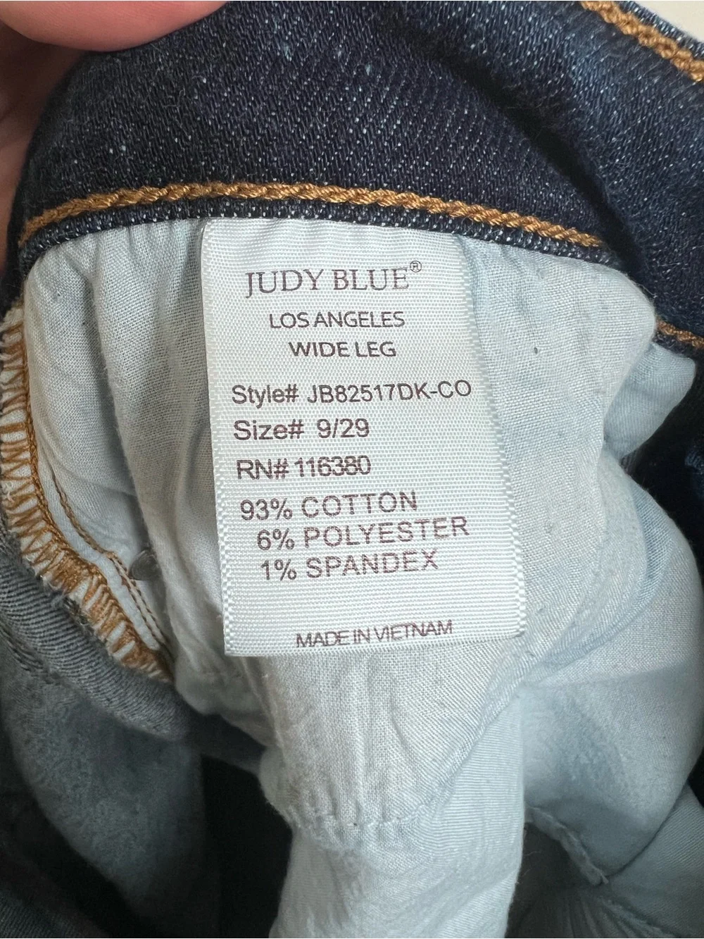 Judy Blue High Rise Wide Leg Cropped Jeans Size 9/29 Dark Wash Raw Hem